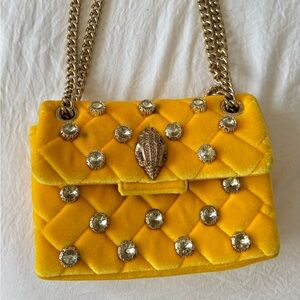 Yellow Quilted Handbag with Gold Chain